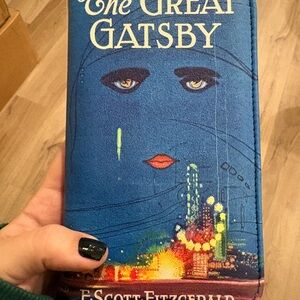 The Great Gatsby Blue Novelty Book Wallet Clutch